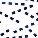 Nesta foto, pequenos quadrados pretos sobre fundo branco formam um agrupamento. Nota-se que foram colocados de maneira a originarem linhas verticais, horizontais e diagonais de diferentes tamanhos e posicionamentos, podendo transmitir a impressão de desordem.