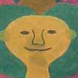 Nesta pintura, nota-se uma pessoa de frente para o observador. Envolvendo-a, percebem-se formas arredondadas. Sobre a cabeça veem-se alguns triângulos unidos. Nota-se ainda uma feição amigável, com um leve sorriso no rosto do indivíduo.